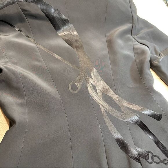 Ralph Lauren Fall 2020 Collection Black Silk Equestrian Jacquard Sylvia Jacket - Picture 5 of 16